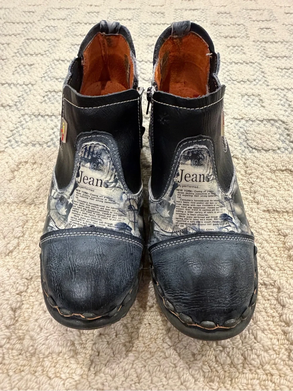 TMA EYES Women's Leather Ankle Boots Soft Sole Casual Shoes size 38 US 7.5